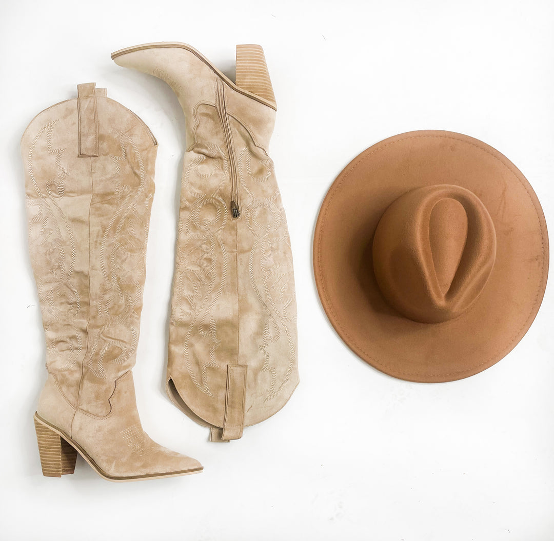 Ivy- Beige Western Tall Boot