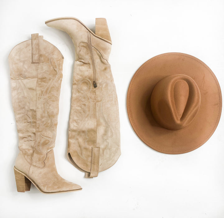 Ivy- Beige Western Tall Boot