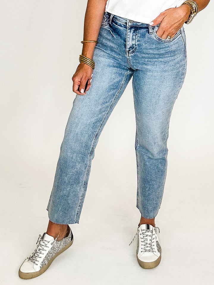 Victoria High Rise Stretch Straight Jeans