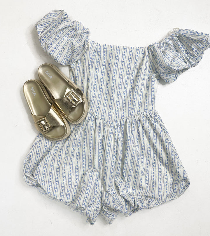 Sweet Blossom Bubble Hem Romper