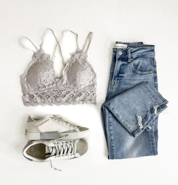 Lace Bralette-Dove