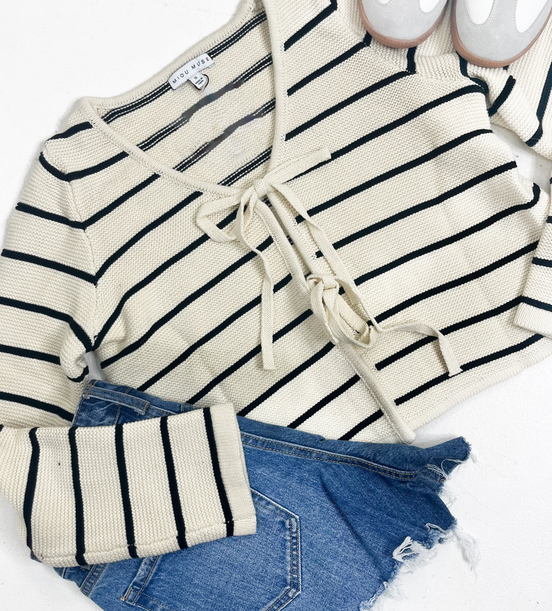 The Striped Bow Cardigan