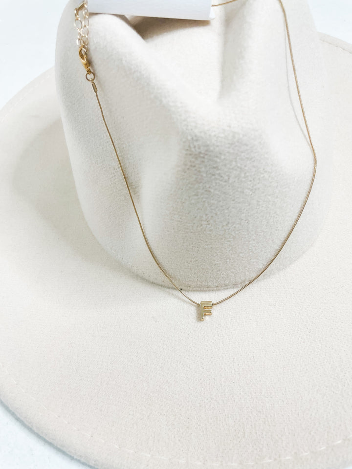 Snake Chain Initial Necklace