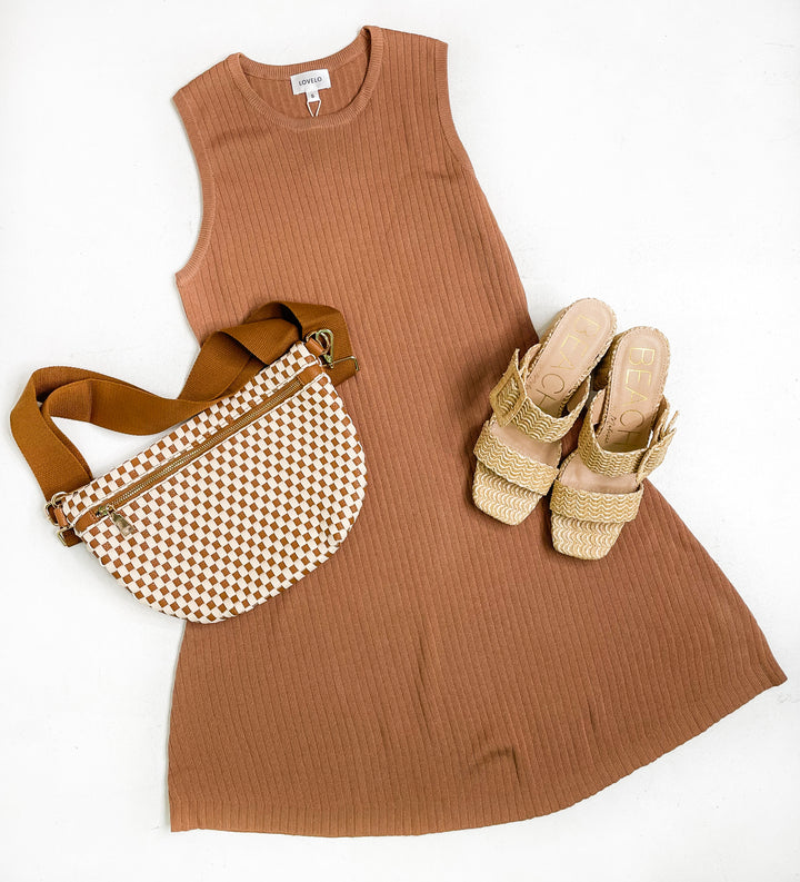 Sleeveless Sydney Sweater Dress - Camel