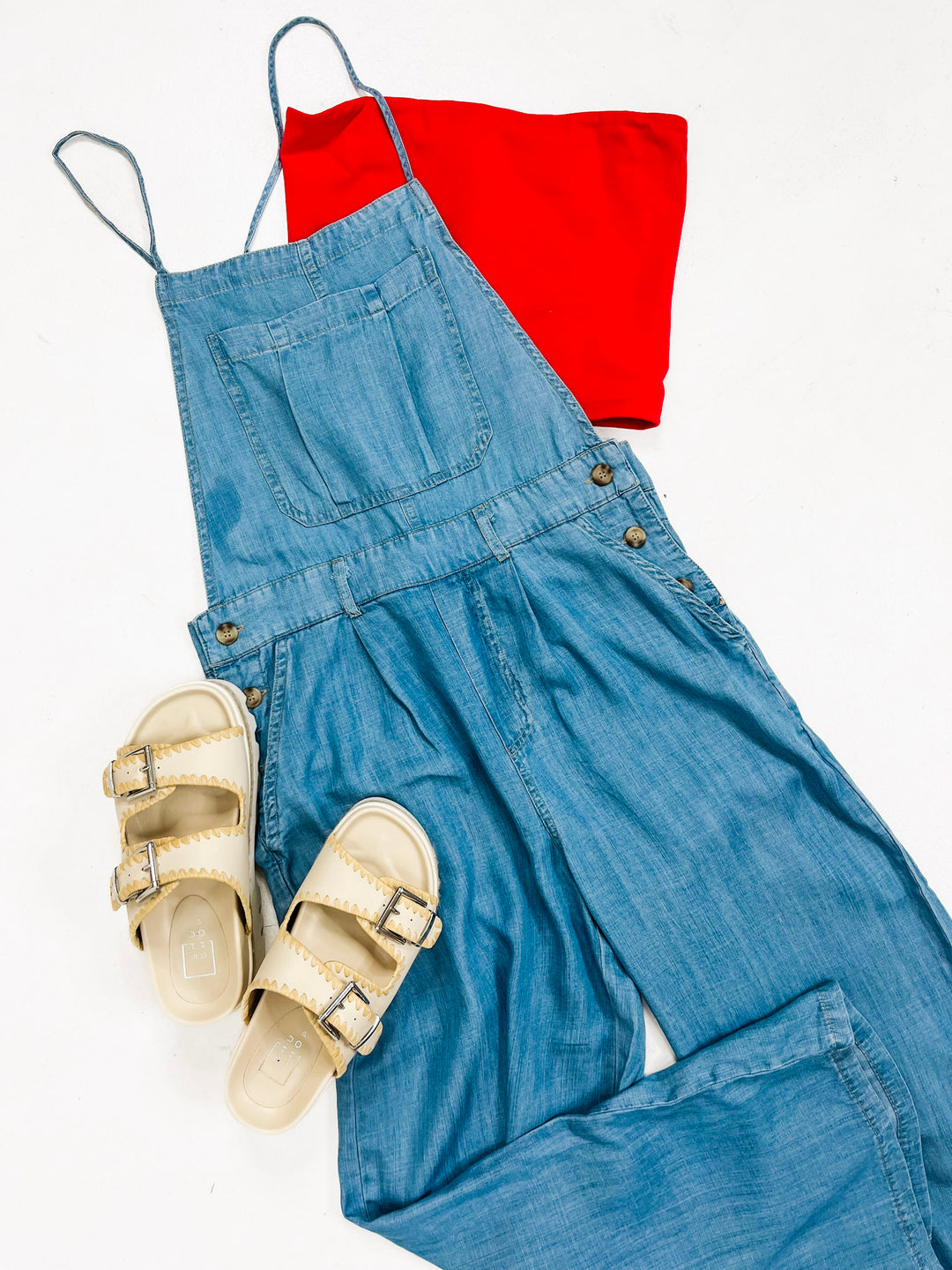 Relaxed Wide Leg Overalls