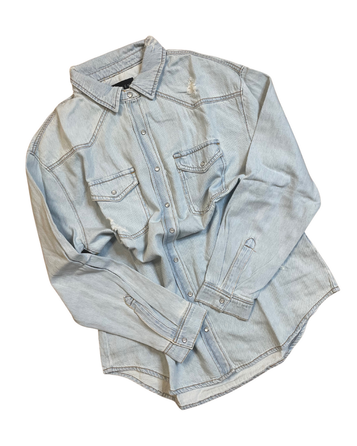 Weekend Ready Denim Shirt-Light Wash