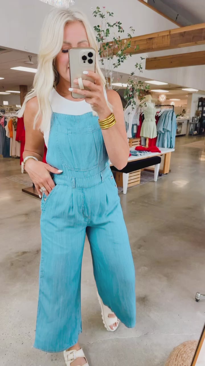 Relaxed Wide Leg Overalls