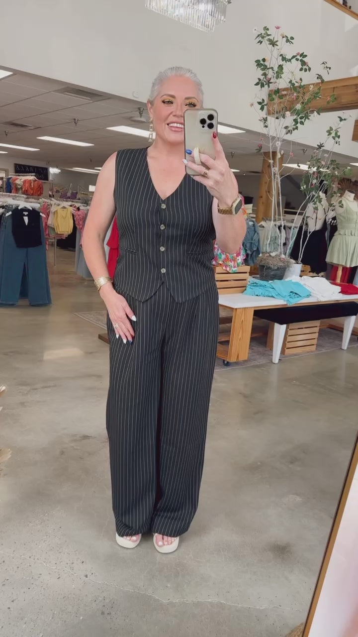 Pinstripe Vest & Pants Set